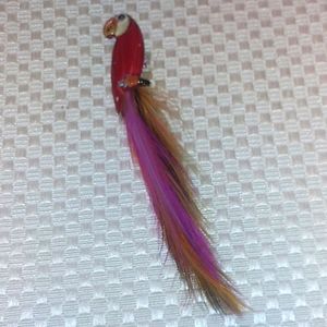COPY - Vintage parrot brooch with feather tail.